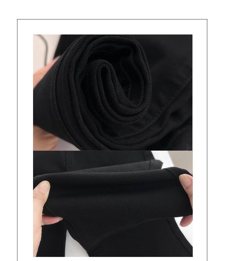 Women’s High Waist Black Micro Flare Jeans - Spring 2026, Stretchy, Slimming, Versatile, Petite Horseshoe Flare Design.
