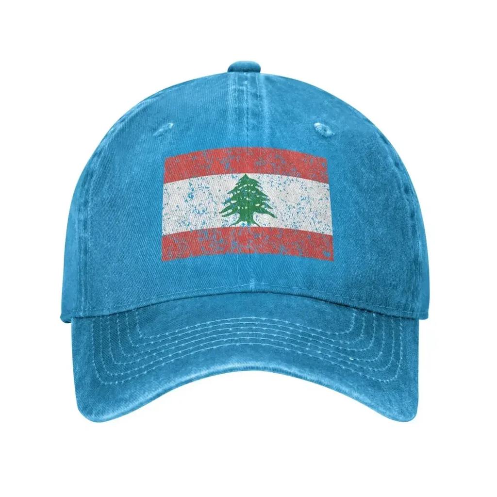 Lebanon Flag Baseball Cap Vintage Distressed Washed Snapback Hat for Unisex Women Outdoor Summer Adjustable Fit Caps Hat