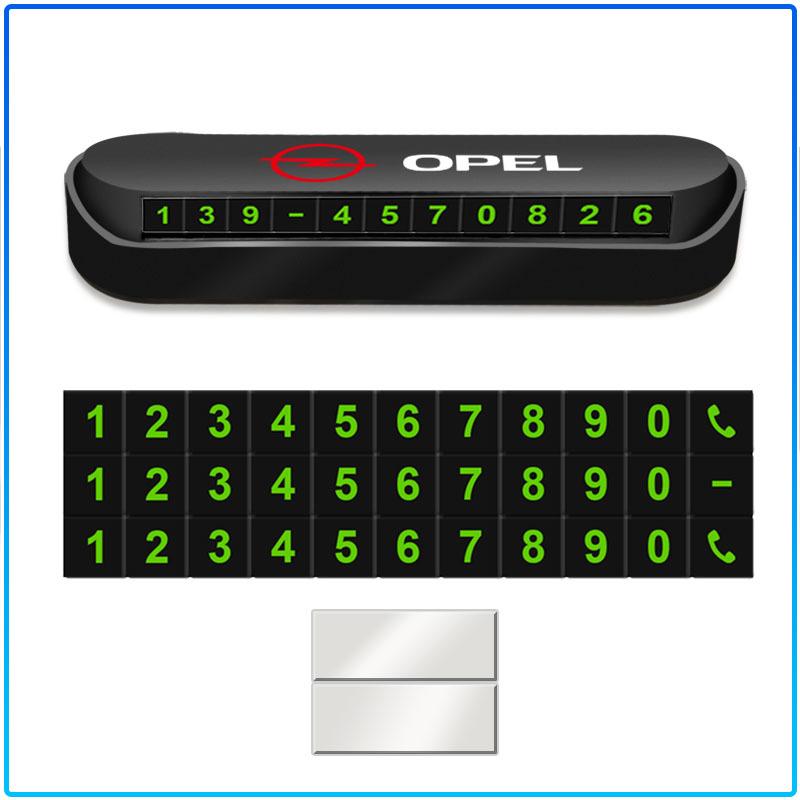 1Pcs Car Temporary Parking Card Phone Number Card Plate Emblem For Opel Astra H G J Insignia Mokka Zafira Corsa Vectra B C D