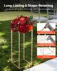 Wedding Flower Stand, 10PCS 60cm Column Flower Stand, Floral Stands with Acrylic Laminate, Gold Rectangular Floral Display Rack for Wedding, Party,