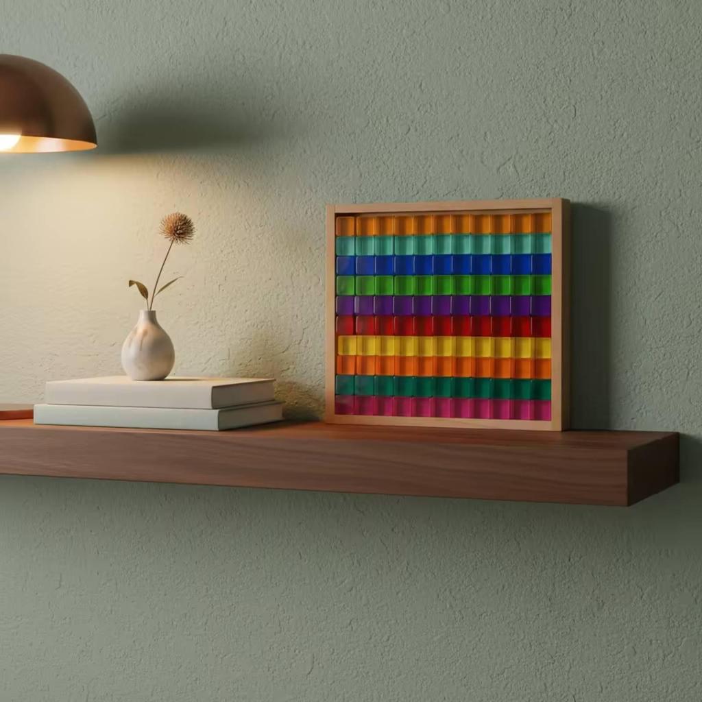 Acrylic Block Play Board Translucent Wooden with Blocks
