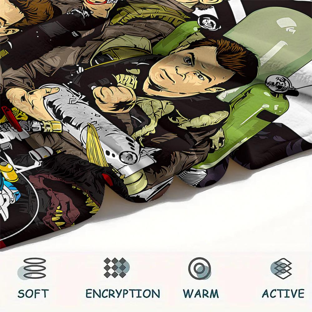 1 STuks Ghostbusters Print Flanellen Deken, Hoge Kwaliteit, Alle Seizoenen, Woondecoratie, Warmte en Comfort, Perfect voor Kerstcadeaus