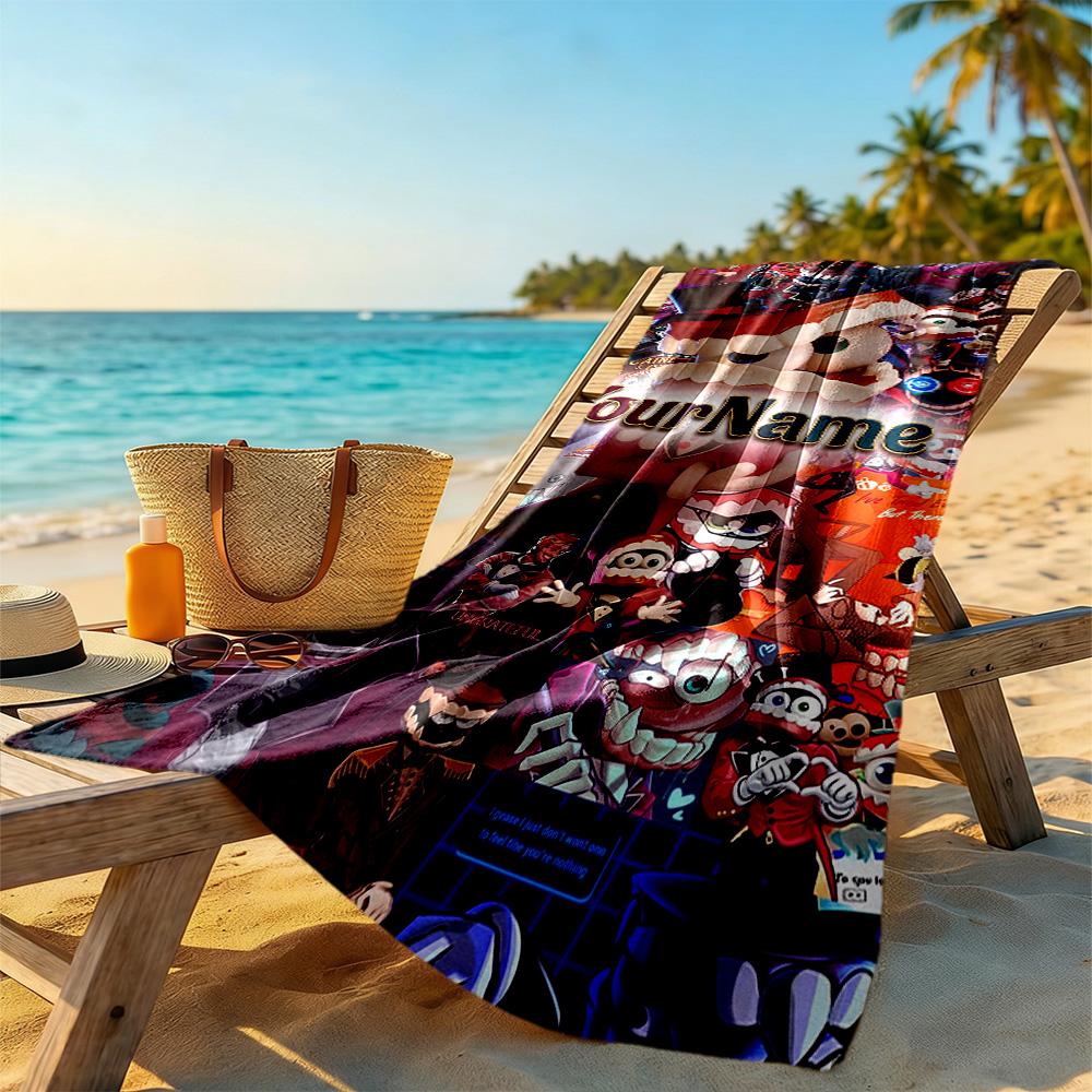 Digital Circus Personalized Name Beach Towel High Absorbency & Quick-Dry Perfect for Traveling Yoga Camping and Swimming