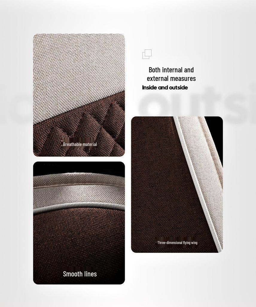 Universal Four Seasons Full Coverage Linen Seat Cushion Set for Small Cars