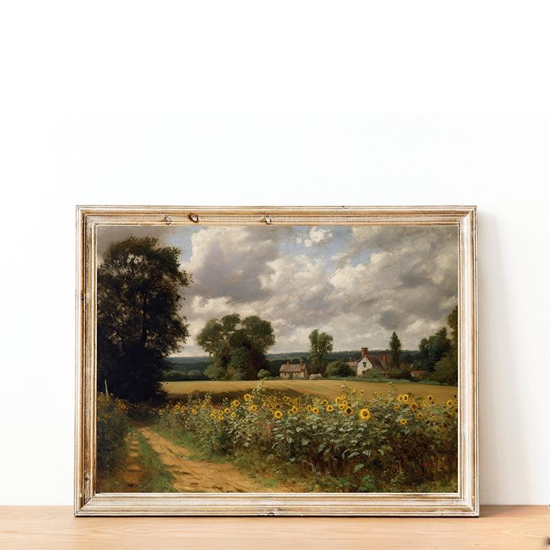 The Four Seasons Vintage Rural Scenery Posters and Prints Canvas Printing Wall Art Picture for Living Room Home Decoration