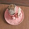 Nordic White Ceramic Incense Candle Holder - Minimalist Sage Dish for Atmosphere Decor.