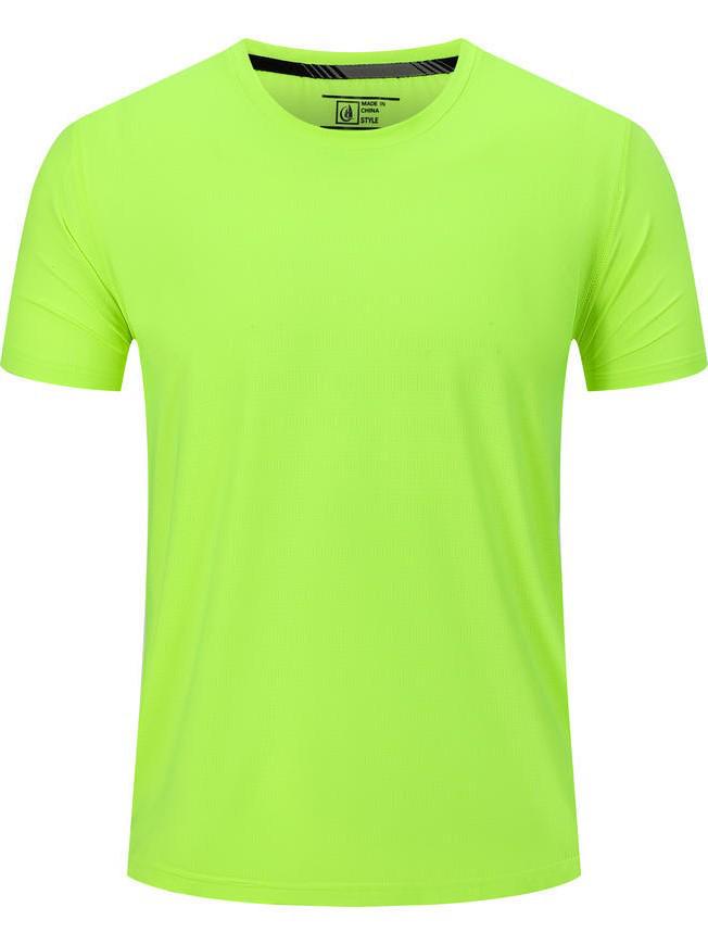 Ice Silk Quick-Dry Round Neck Sports T-Shirt for Outdoor, Tennis, Running, Auto Repair, and Advertising with Short Sleeves and Logo Print