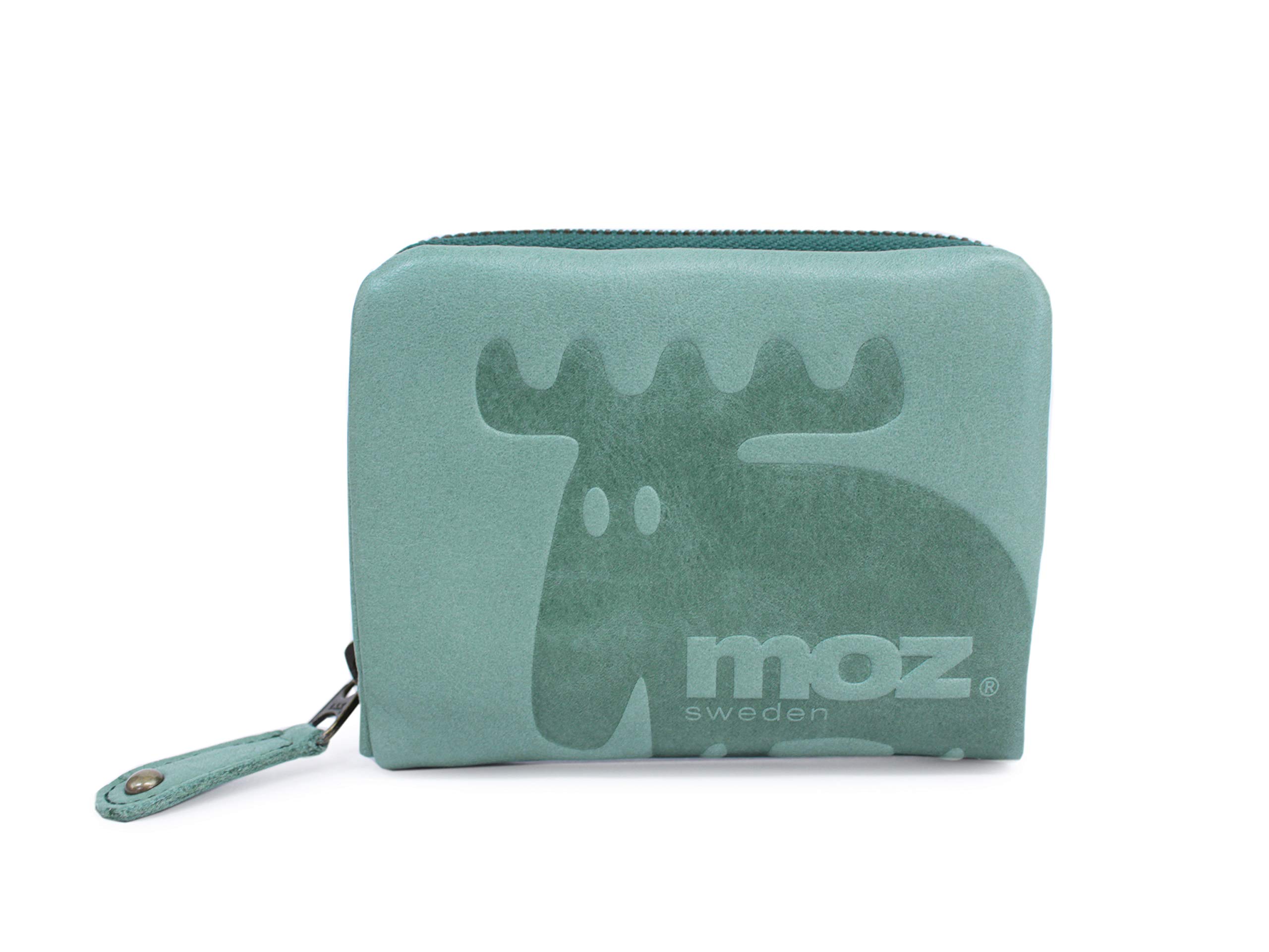 

Mozu 86000 Genuine Leather Cowhide Short Elk Green Wallet, Bifold, Zipper-Around Closure, Design, Women s,