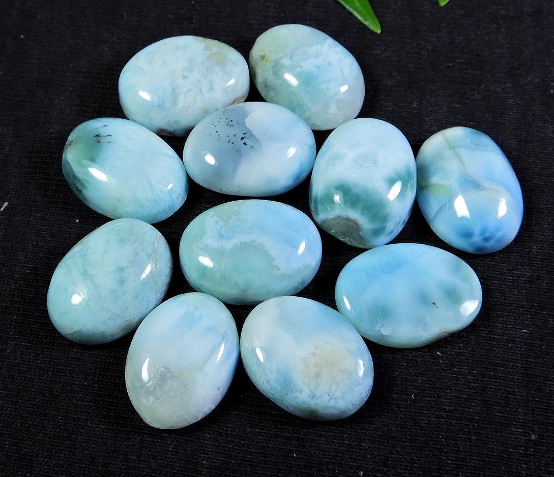 

12X16MM натуральный ларимар пектолит кольцо кабошон драгоценный камень 11 шт лот RQ-523