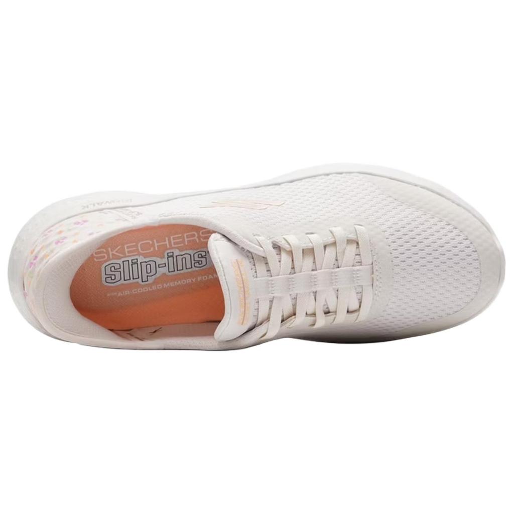 Skechers Go Walk Flex Fabric Abrasion Resistant Breathable Low Top Casual Shoes Women's Beige Gray 125525-NAT