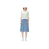 FILA SS22 Solid Color Loose Straight Cut Simple Five-Point Sleeve Polo Shirt Women tops Ice-Cream F11W227403F-WT
