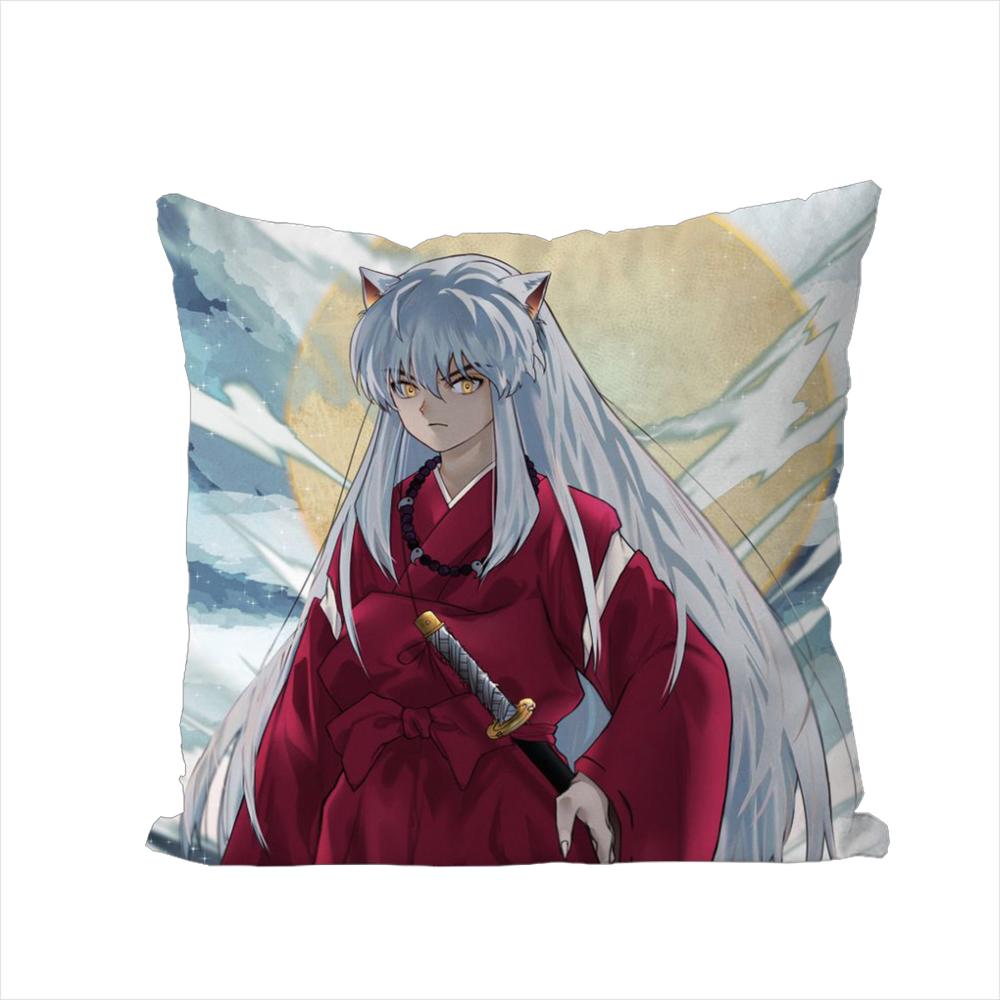 Inuyasha Pillow Case For Car Sofa Decorative Home Doublesided Print Plush Square Throw Pillow Cushion Cover