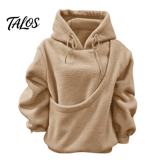 Dog Pouch Sweatshirt Women Pet Sling Hoodie, Oversized Hooded with Kangaroo Pouch, Cat Fleece Pullover Top