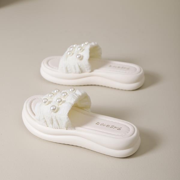 Fashion String Bead House Slippers Platform Women Luxury Shoes Pantofle Slides Designer 2025 Shoes Slippers Casual String Bead Platform