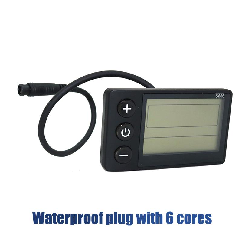 Электровелосипед S866 ЖК-дисплей Панель управления 24 В 36 В 48 В с водостойким разъемом ЖК-дисплей-метр для электровелосипеда A2