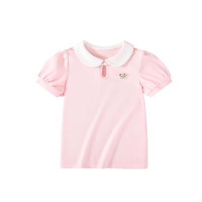 Classic Teddy Girls' Doll Collar Short Sleeve T-Shirt