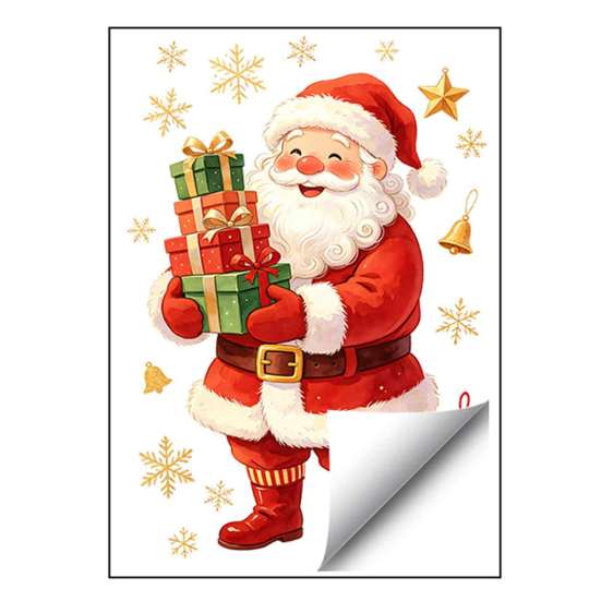 Winter Home Decor Christmas Window Clings, Cute Santa Claus Snowman Xmas Tree Stickers, Wall Stickers PVC Static Glass Decal for Living Room, Bedroom