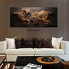 1pcs Wooden World Map Frameless Canvas Decorative Hanging Painting Living Room Study Office Modern Minimalist Style Home Wall De