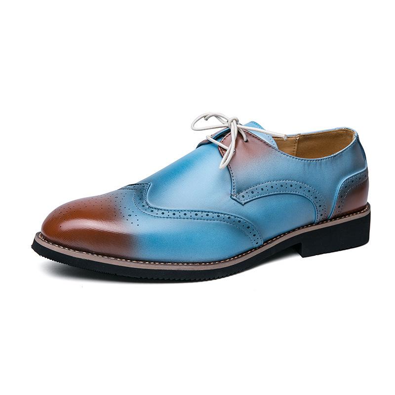 

Trendy shoes 2025 new fashion business flower casual leather shoes men s large size British style personalized Oxford shoes 48 разноцветный
