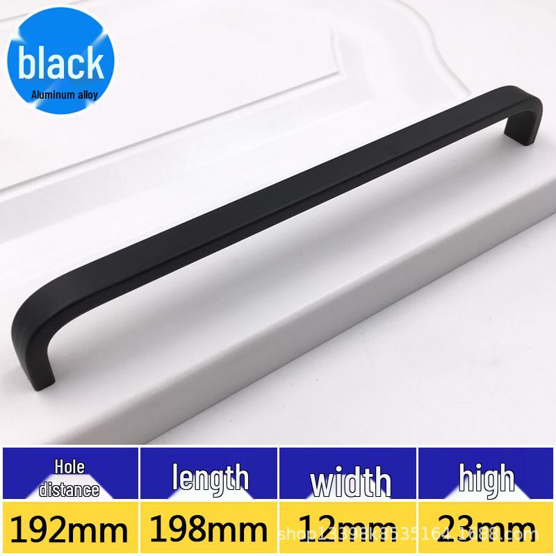 Black Space Aluminum Alloy Solid Wardrobe and Drawer Handle