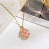 Vintage Enamel Photo Locket Pendant Necklace for Women Minimalist Luxurious Non-Fading Titanium Steel Jewelry Accessoryry