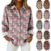 Women's Shirt Blouse Print Button Long Sleeve Casual Basic Shirt Collar Regular Top