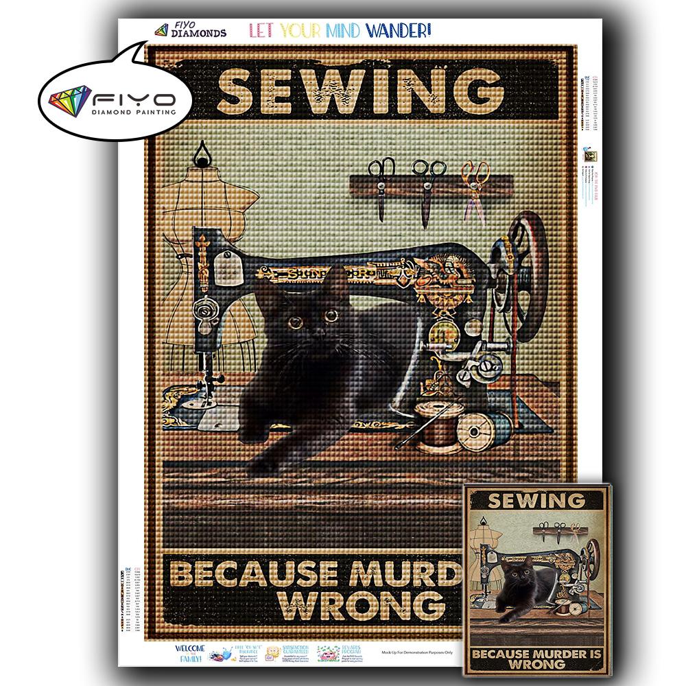 5D DIY Diamond Painting Black Cat Diamond Embroidery Vintage Cartoon Cross Stitch Picture Of Rhinestones Home Decor