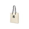 MLB New York Yankees Brand Logo Open Closure Cotton Canvas Tote Shopping Bag Handbag Shoulder Bag Unisex Tote Bags Beige 3AORM022N-50CRS