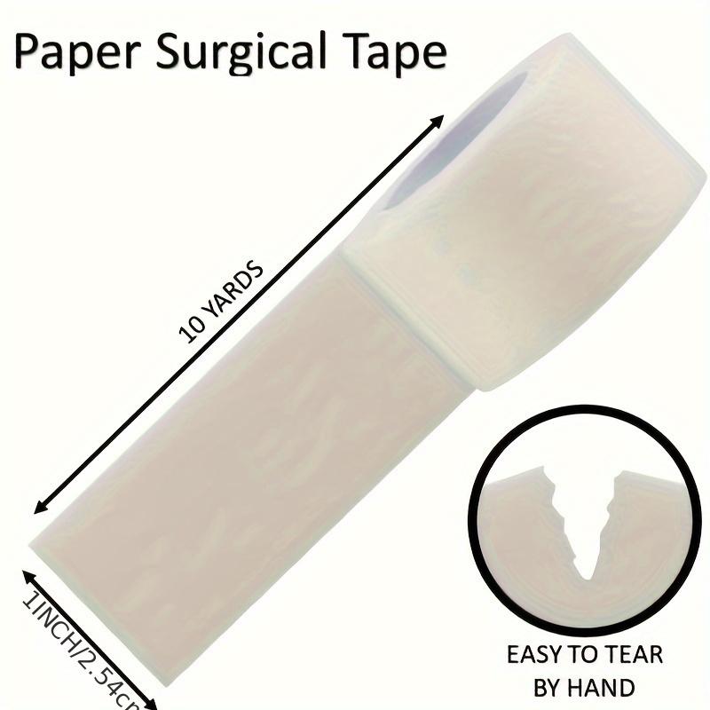 4 Rolls Paper First Aid Surgical Tape: 1" X 10 Yards, Lightweight, Breathable, Microporous, Self-Adhesive, Latex-Free, Hypoallergenic