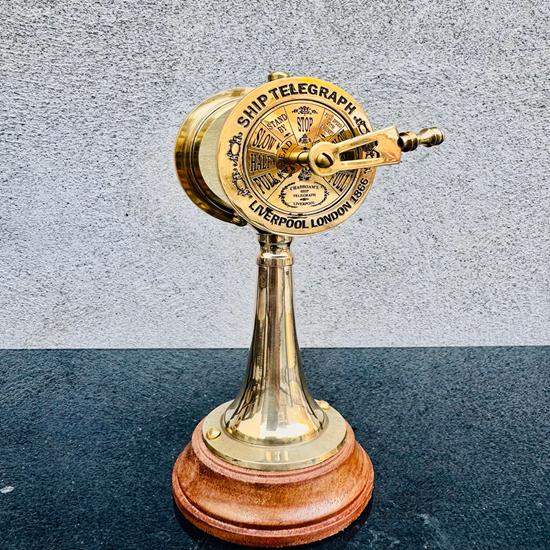 Nautischer Messing Schiffsmotorentelegraph 17,78 cm Maritime Dekoration Marineoffizier Geschenk Hochzeitstag Tischplatte Home Office Dekoration