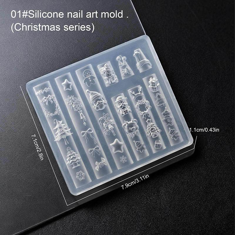 Om de Zăpadă de Crăciun Brad de Crăciun Matriță 3D pentru Unghii Fulgi de Nea Oameni de Zăpadă Decorațiuni Unghii Design DIY Silicon Manichiură Matriță Nail Art