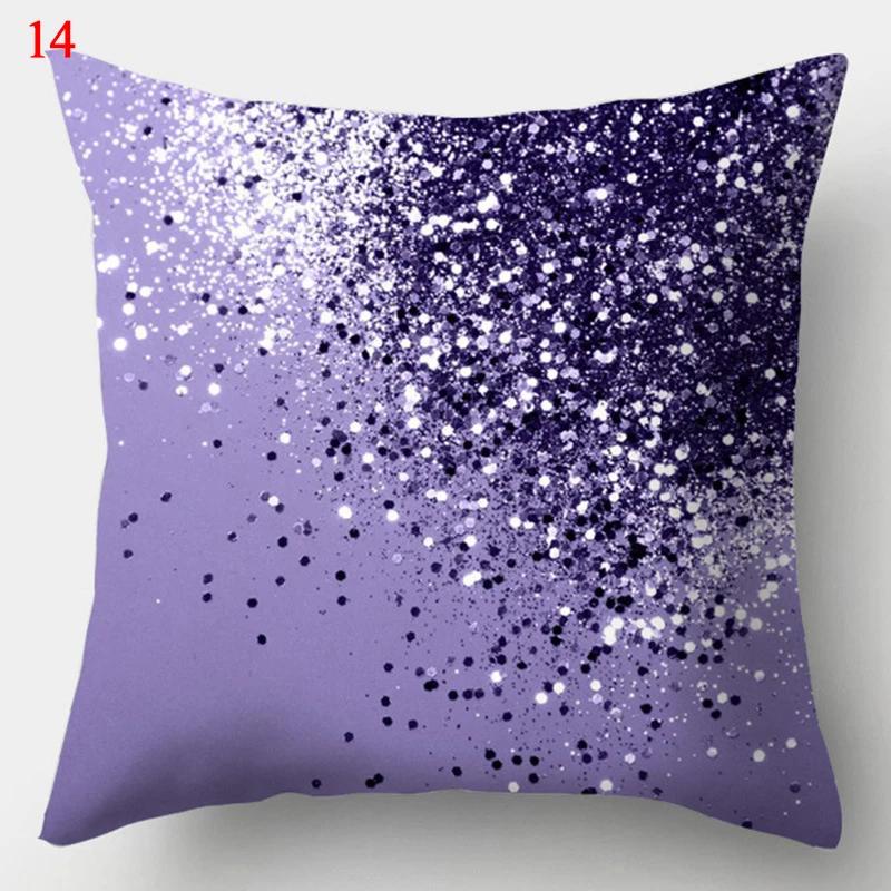 New Purple Geometric Pillowcase Decorative Cushion Cover  Home Sofa Decor Square