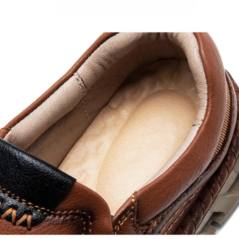 Men's Leather Casual Shoes Handmade Loafers Comfortable Men's Slip On Shoes Flat Moccasins Men's Sneakers