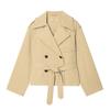 New Cross-border Women's Clothing with Belt Shoulder Padded Short Trench Coat 6318051
