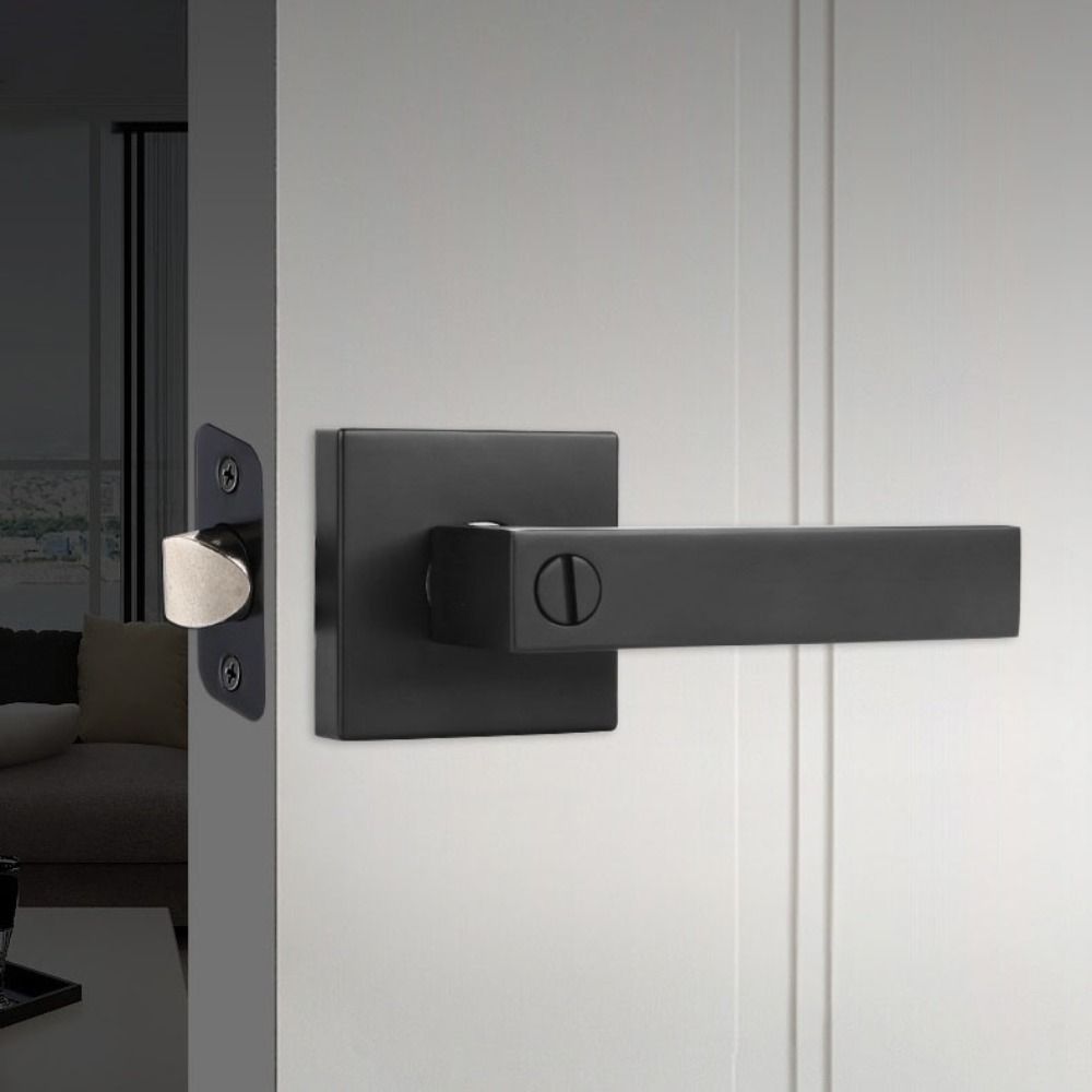 Square Three-pole Handle Lock Aluminum Zinc Zinc Alloy Interior Bedroom Burglar Lock Bathroom