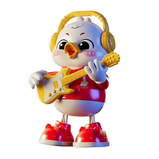 Electric Dancing Rock Duck Toy with Light Music Cartoon Guitar Duck Walking Swing Toy Toddlers Boys Girls Interactive Animal Musical Toy жёлтый