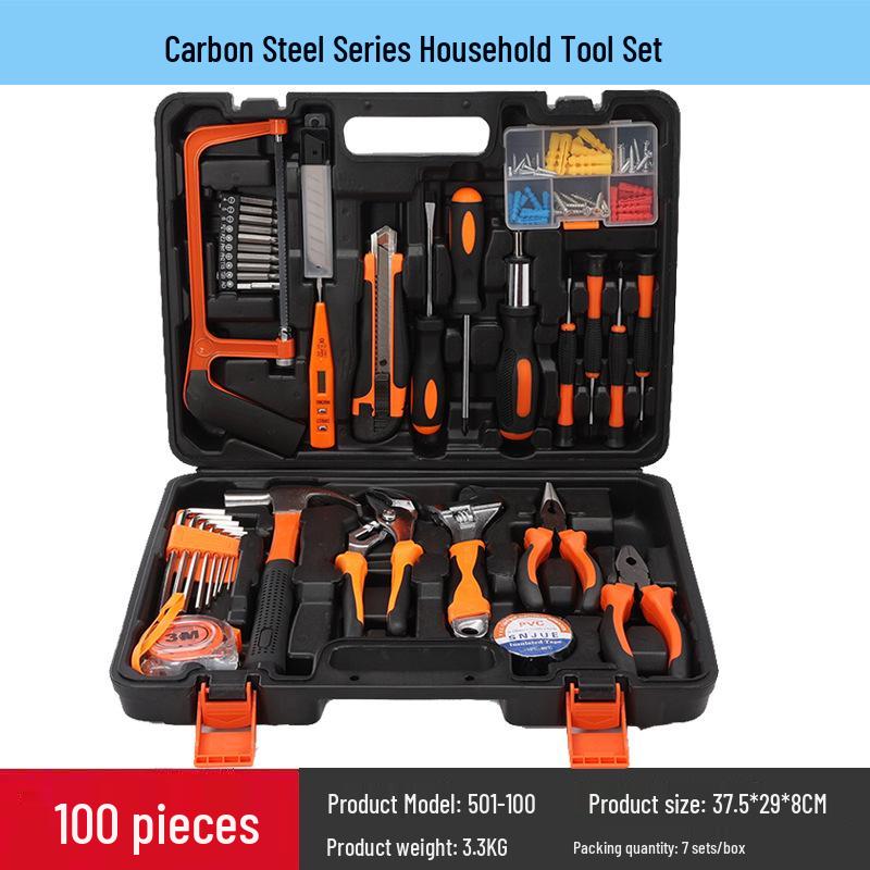 Carbon Steel Hand Tool Kit for Home, Vehicle, and Auto Repair