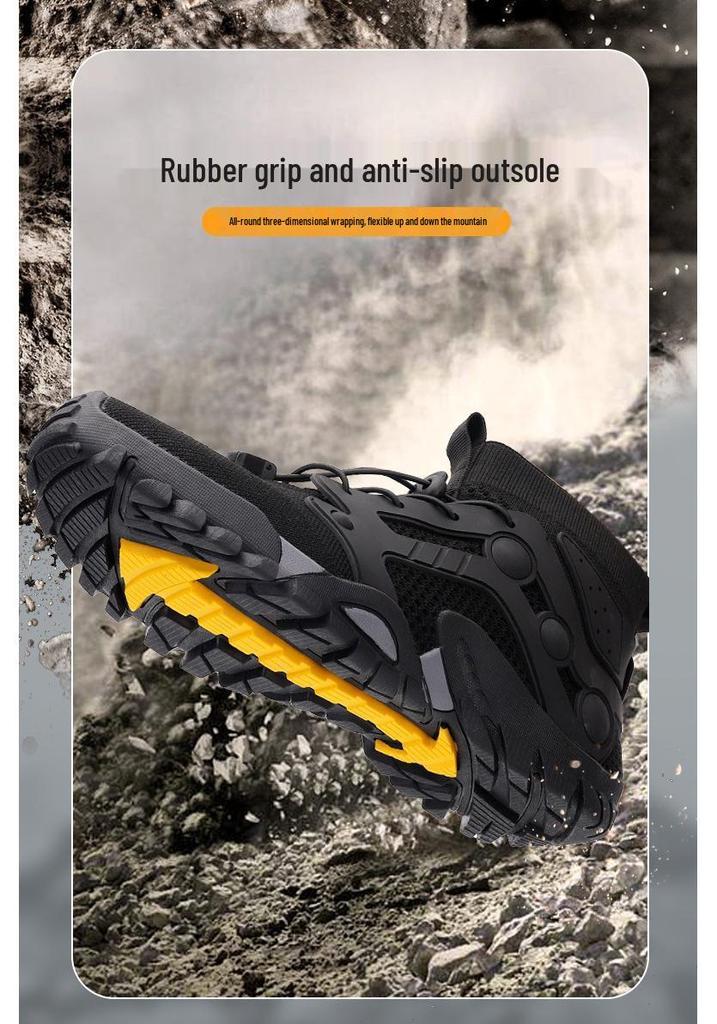Cross-border Flyknit Unisex Hiking Shoes - Mid/High-top, Large Size, Creek Wading, Summer Outdoor Shoes