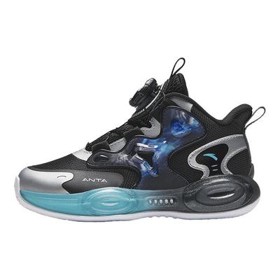 Kids Asymmetrical Synthetic Leather Slip-On Rotating Buckle Non-Slip Wear-Resistant Mid-Top Basketball Shoes Kids Basketball Shoes 312449951-3