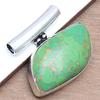 Green Turquoise Gemstone Handmade Women's Unisex Silver Jewelry Pendant 1