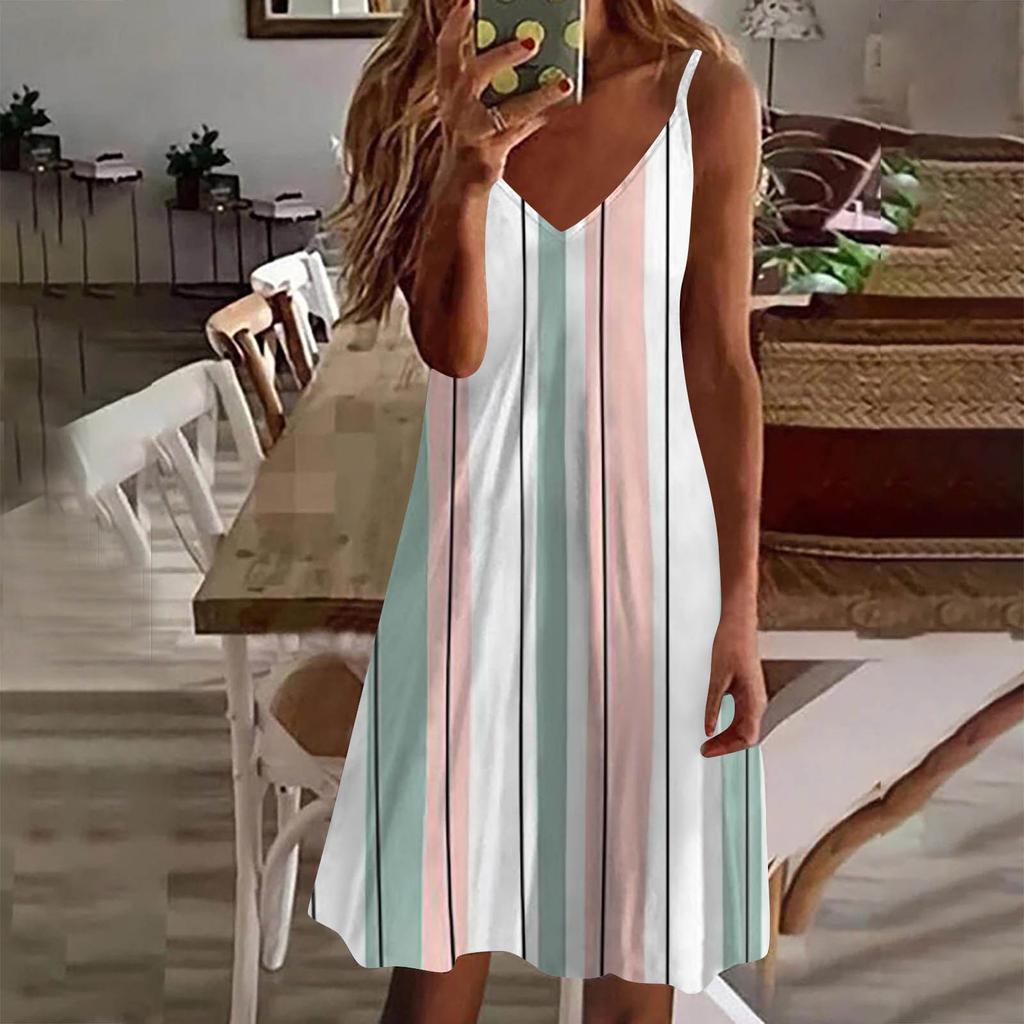 Damenkleid Lässig Print Strandrock Sommerkleid