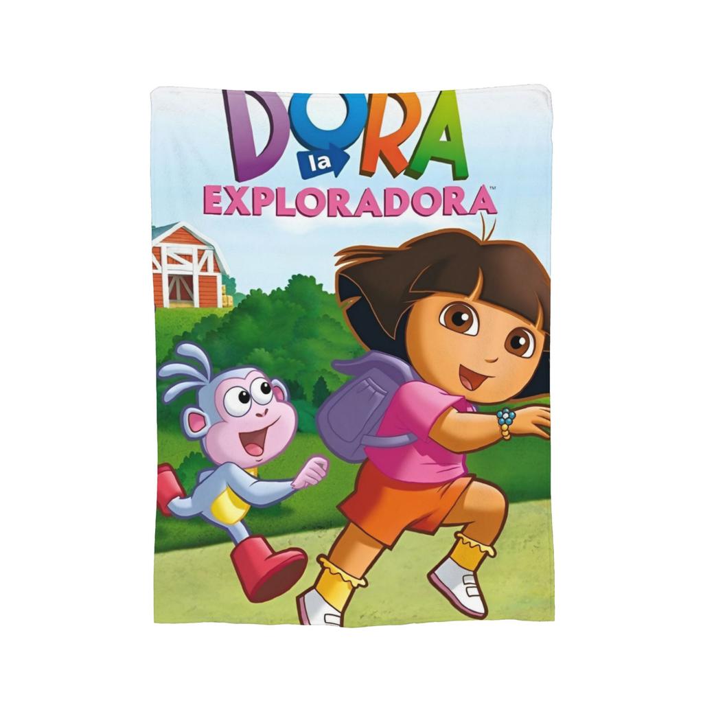 D-Doras der Entdecker Cartoon-Decke Fleece Sommer Klimaanlage Multifunktionale warme Überwurfdecke für Sofa, Auto, Bettdecke