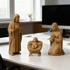 Nativity Set Indoor Decor Rustic Collectible Jesus Mary Joseph Figurine 3D Printed Religious Manger Planter Pot for Christmas Tabletop Decor