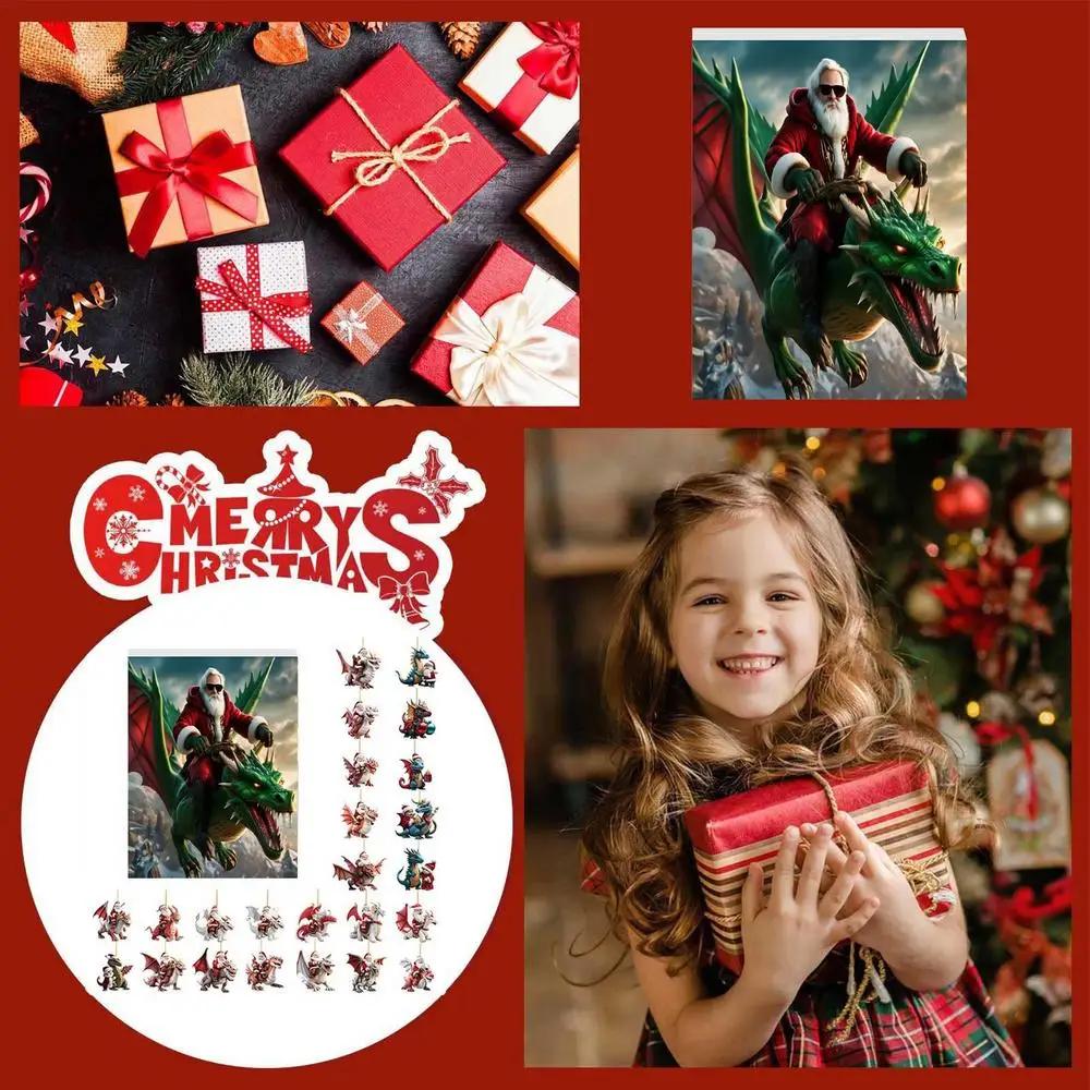 2024 New Christmas Advent Calendar Xmas Countdown Calendars,24 Day of Surprise Dinosaur Figurine Decor Christmas Collectible Set
