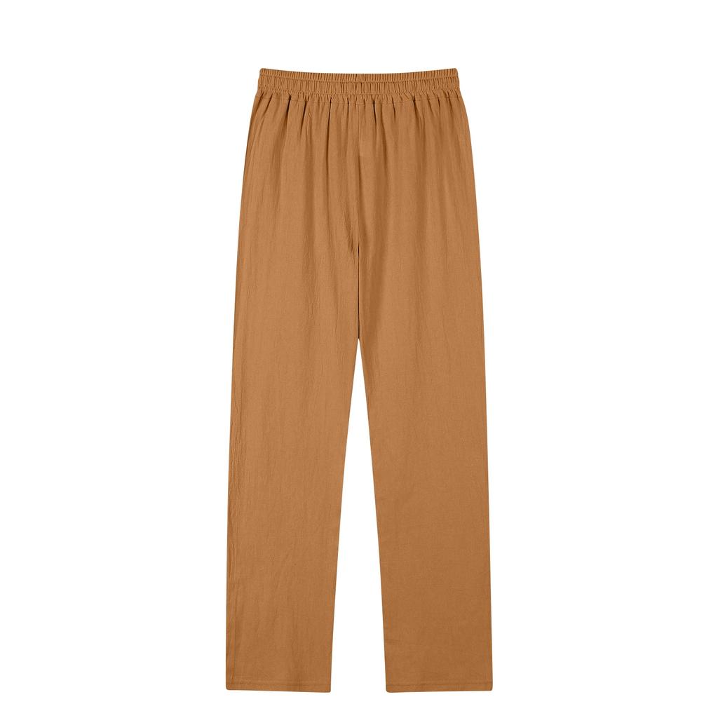Men's Casual Pants - Large Pocket Drawstring Straight-leg Pants