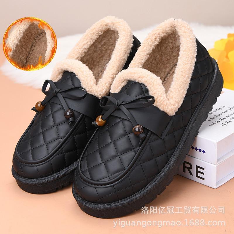 Old Beijing cotton shoes women's non-slip warm mother shoes one pedal Mao Mao shoes winter piled thickened Doudou shoes cold