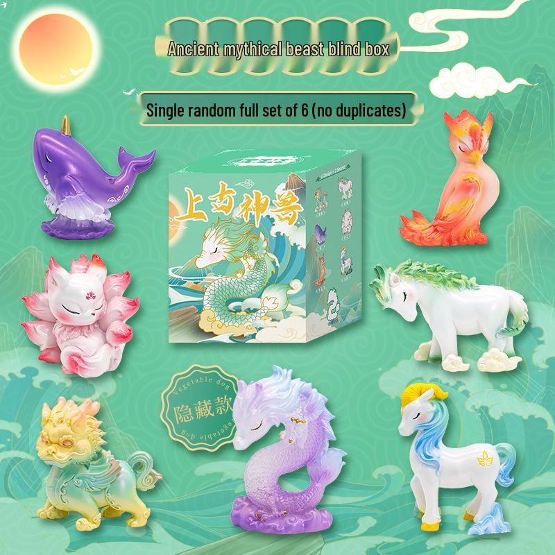 Shan Hai Nine-Tailed Fox Second Gen Blind Box Figurine - Trendy New Year Mascot Gift & Desktop Decoration