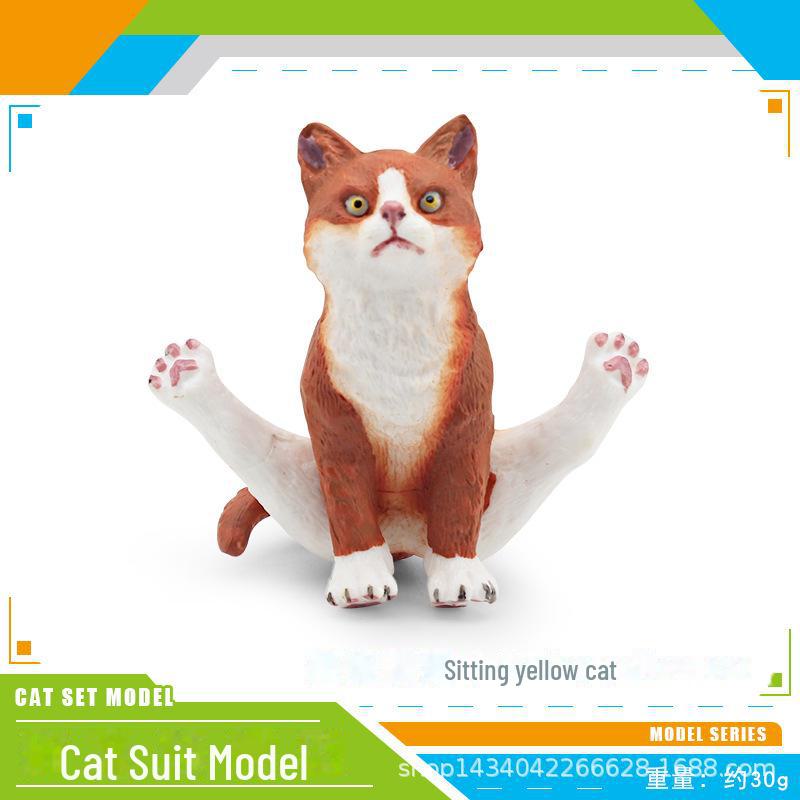 Seashell Cat Figurine: Realistic Kitten Toy Model