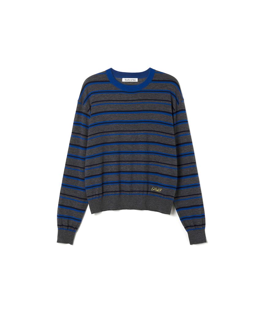 Seutyudioaenpaleukeu Multi Striped Knit_Grey