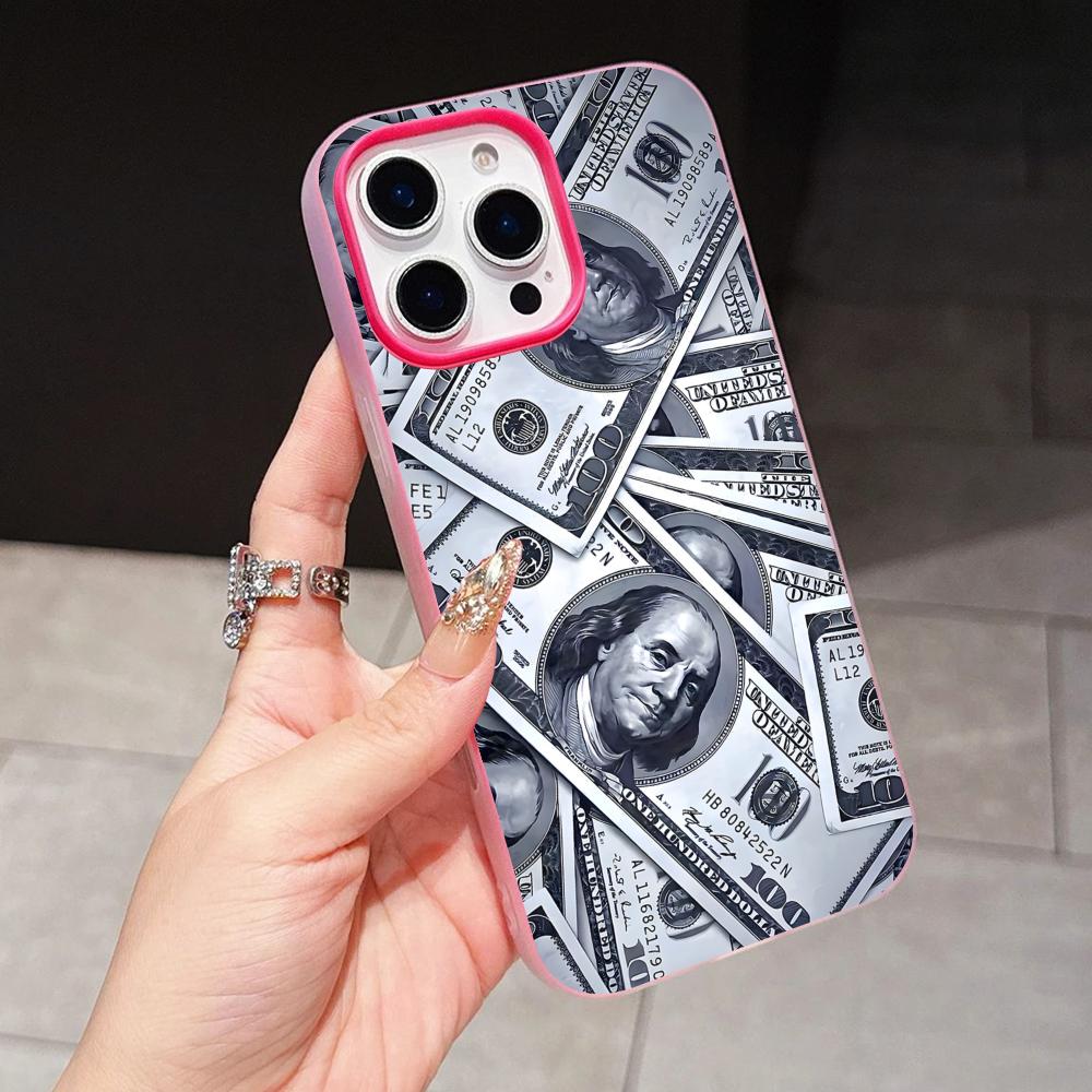 

USD Dollar Jelly Double layer Rose Red Mobile Phone Case for iPhone 17 16 15 14 13 12 11 Air Pro Max Plus Protective iPhone 11 Pro Max